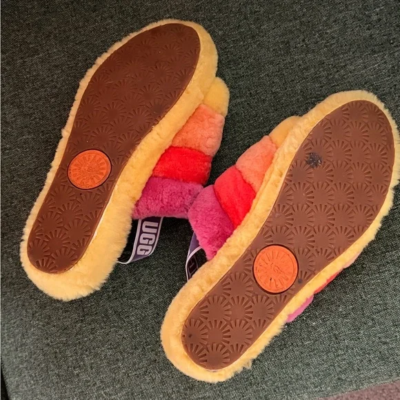 2019 Pride UGG Rainbow Fuzz Slide Sandals - Picture 3 of 3